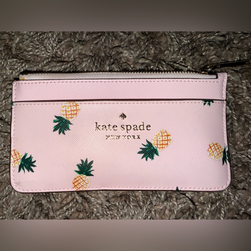 Kate Spade Pink Wallet with Pineapple Design